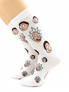 Носки с надписью с принтом "Рик и Морти"" белого цвета Hobby Line RTнус80158-16-02